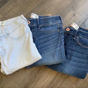 3 pairs of abercrombie kid jeans